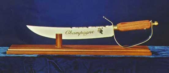  Champagne Knives display wood stand 